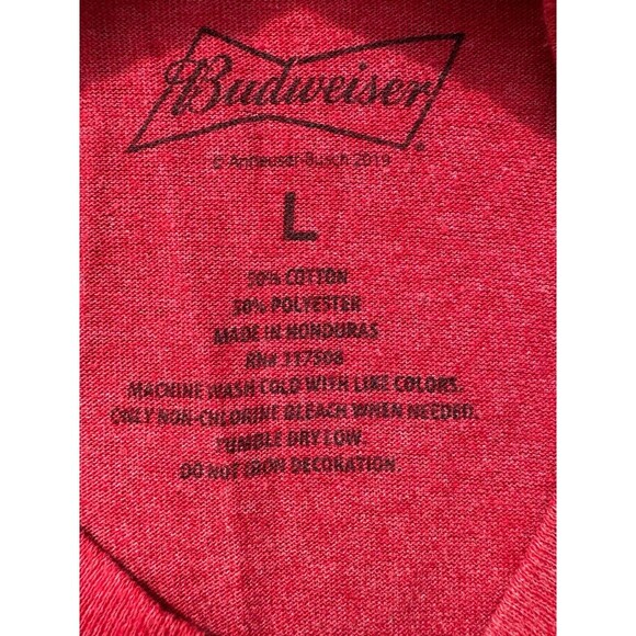 Budweiser red sleeveless Tshirt large - Picture 4 of 5